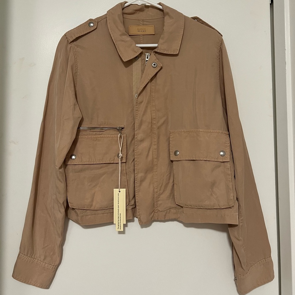 NWT Blank NYC Jacket Zip Up Jacket Tan Twill Jacket Lightweight Jacket Medium